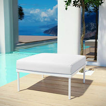 Ergode Harmony Outdoor Patio Ottoman | Weatherproof | Modern Design | Silk Polyester Seat | Powder Coated Aluminum Base | Non-Marking Foot Caps
