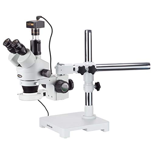 AmScope Digital Trinocular Stereo Zoom Microscope with 5MP Camera Clear