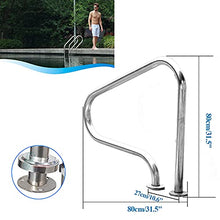 Pool Hand Rail Hand Grab Rail Quick Installation Stainless Steel Swimming Pool Stair Handrails(Height 80cm/31.5‘') (Thickness:1.0mm) ()