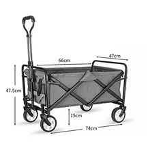 ZEFLMXS Portable Garden Carts Leisure Camping Wagon Beach Cart Folding with Wheels Outdoor Shopping Fishing Trolley