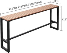 Modern Trestle Table Rectangular Outdoor Bar Table,Outdoor Bar Height Dining Table,Wooden Balcony Bar Table,Farmhouse Pub Height Table Patio Table Wood Counter Height Ta(Size:120x40x105cm,Color:black)