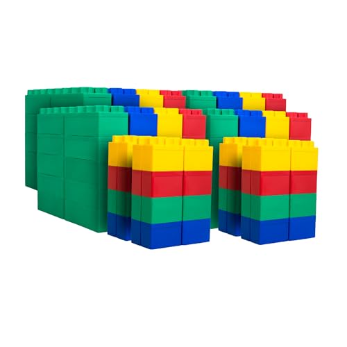 BiggoBlocks Jumbo Building Blocks Set 192 pcs Red, Blue, Green, Yellow