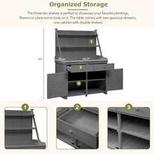 Christopher Knight Home Belfast 65"H Outdoor Potting Bench Table, Fir Wood Potting Table, Large Gardening Workstation with Storage Shelf, Garden Tools Shelf with Drawer and Cabinet for Backyard, Gray