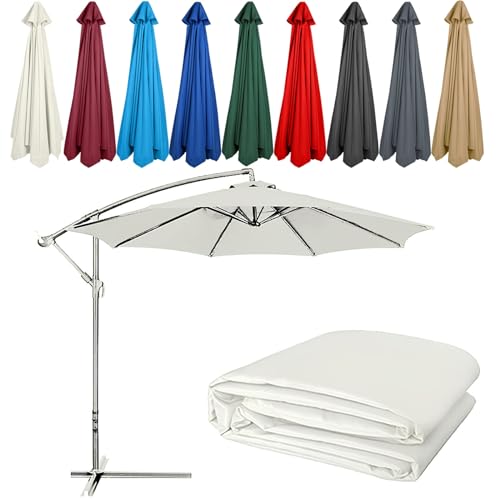 GAZOGJ Replacement Canopy for Offset Umbrella Uvresistant Awning Fabric Tearresistant Patio Umbrella Cover Outdoor Shade Canopy Red Suitable for Garden Beach and Patio.,Blanc-6ribs 6.5ft/2M