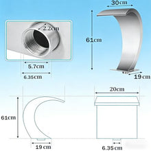 LKXNEW Pool Waterfall Fountain, Stainless Steel Waterfall Shower Pool Fountain for Inground Pools, Garden Waterfalls, Outdoor (30x60CM)