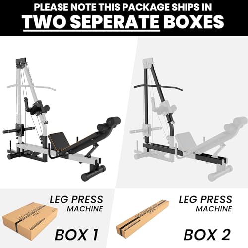 Synergee Leg Press Machine with LAT Pull Down Attachment Black