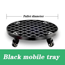 SDVantage Plant Stand Planter Caddy Heavy Duty with Locking Wheels,Round Flower Pot Rack Planter Trolley with 360° Rotating Casters Rolling Tray,Metal Plant Dolly with Wheels for Indoor,Black-40Cm