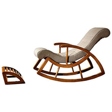 Yyuoqafn Solid Wood Casual Lazy Rocking Chair New Chinese Style Office Armchair Nap Lounge Chair with Pedal Suitable for Living Room Balcony Bedroom Garden and More