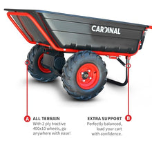 Cardinal Heavy Duty Electric Utility Cart 40V Battery-Powered Wheelbarrow Black