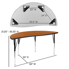 Flash Furniture Emmy Oval Wave Laminate Activity Table Set with Student Stack Chairs Oak