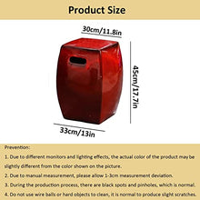 Ceramic Drum Table,Ceramic Drum Stool,Decorative Ceramic Garden Stool, Kiln Green Six-Sided Hollow Shoe Changing Stool Drum Stool, Suitable for Outdoor Garden,(Kiln Red)