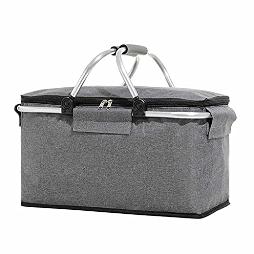 FMOPQ Folding Picnic Pouch Basket Camping Cooler Bag Insulated Bag Outdoor BBQ Travel Camping Fishing Storage Box Organizer Container (Color : B) (B)