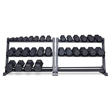 REP Rubber Hex Dumbbell Set 5-75 lbs with 2 Matte Black Racks