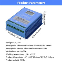 Wind Solar Hybrid Charge Controller Auto Regulator | 600W/800W/1000W Wind 600W/1000W Solar for Solar Panel | LCD Energy Charge Controller for Wind-Solar Hybrid Power Generation,800W