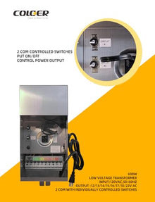 COLOER 600W Low Voltage Landscape Transformer with Timer & Photocell