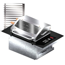 SARO Digital Built-In Electric Grill, Smokeless BBQ Cooktop, Stainless Steel, Glass Visor, 41x67.5cm Niche Size, 3000W, Digital Control Panel