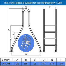 Swimming Pool Ladder, 304 Stainless Steel Pool Step Ladder with Removable Steps, Above Ground Pools Entry and Exit System, Load Capacity 660 Lb (Silver 3 Steps)