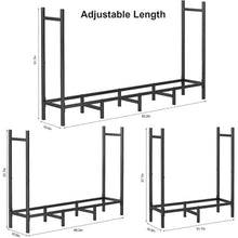 GenSDH Firewood Log Rack Adjustable Heavy-Duty Metal Firewood Rack 4Ft, 5.3Ft, .9Ft for Indoor/Outdoor Storage,5.3ft Firewood Rack