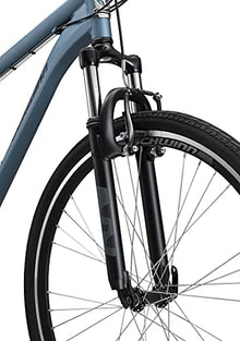 Schwinn Network 1 Hybrid Bike Men Women 700c 21-Speed 17-Inch Aluminum Frame Front Suspension Blue Grey