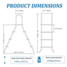 errzom Above Ground Pool Access Stairs, 4 Step Stainless Steel Pool Ladder, Heavy Duty Anti-Slip Steps, Double Side Safety Design, 550lb Load, Fit 53 inch Indoor Outdoor Above Pool