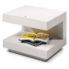 VIG Furniture Limari Home Esso LED Light C-Shaped Nightstand White Glossy