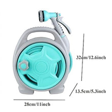 Heavy Duty Water Hose Holder, 15M/50Ft Garden Watering Tool Set, Outdoor Hose Reel Cart with Hose and 6 Pattern Nozzle, Compact Water Pipe Hose Storage Organizer, Makes Garden Tidy,Hose Bracket (Col