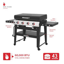 Nexgrill Daytona 4-Burner Gas Griddle, Flat Top Grill with Side Tables