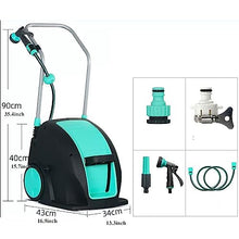 Heavy Duty Water Hose Holder, Garden Hose Cart with 30M/100Ft Hose and Sprayer Nozzle, Particularly Stable, Mobile Hose Reel Holder Trolley with Wheels ，Foot Stepped Winding Hose ,Hose Bracket