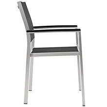 Modway Shore 7-Piece Aluminum Outdoor Dining Set Silver Black