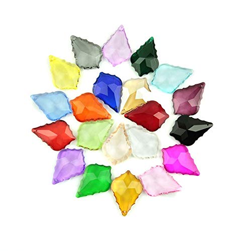 Chandelier Crytal Charming 38mm/50mm Mixed Color Maple Leaf Shape Pendants Crystal Glass Hanging Drop Suncatchers Chandelier Prism Pendants - (Color: 50mm 300pcs)