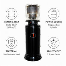 304 Stainless Steel Propane Heater, Portable Outdoor Gas Heater