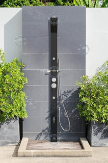 No Worries Products Outdoor Shower Panel Black 316 Stainless Steel