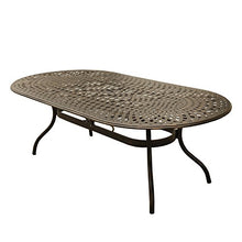 Oakland Living Rose Contemporary Modern and Ornate Mesh Lattice 95 inch Bronze Oval Ten Chairs Outdoor Aluminum Patio Dining Set, Large