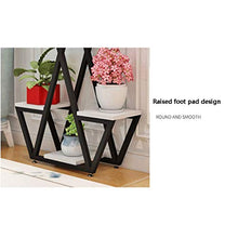 Tiered Indoor Outdoor Plant Stand, Plant Rack Shelf Holder, Patio or Garage Storage Rack, Shoe Organizer, Black Metal Frame (Color : White-Patch Five-Pointed star4) (White Patch Five)