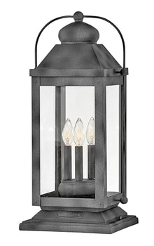 Hinkley Anchorage Large Outdoor Pier Mount Lantern, Aged Zinc Finish