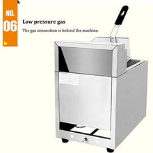 SHENGSHIYU 6l/12l Commercial Restaurant Professional Gas Fryer, Stainless Steel Table Top Single/Double Cylinder Lpg Fryer, Outdoor Stovetop with Fryer, Fried Chicken and Fish,Singletankfryer