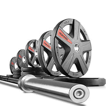 XMark Texas Star Olympic Weight Set with Black Shaft Barbell and 205 lb. Weight Plate Set