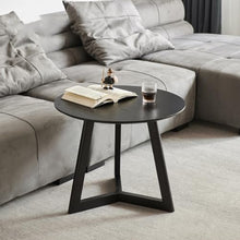 WGTYOA Sofa Black Solid Wood Small Tea Table Round Edge A Few Contracted Sitting Room Corner