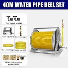 Retractable Hose Cart Garden Water Hose Reel Butler Swivel Bracket, Wall Mount Patio Hoses Rack Storage(40m Water Pipe)