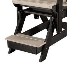 American Furniture Classics OS Home and Office Model 516WWBK Fan Back Balcony Glider in Weatherwood with a Black Base