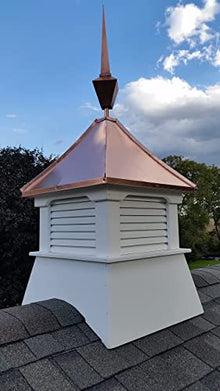 Accentua Olympia Cupola with Square Copper Finial 24 in. White with Copper Roof