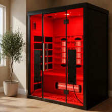 3 Person Full Spectrum Infrared Sauna with Red Light, Canadian Red Cedar