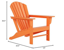 WestinTrends Dylan Adirondack Chairs Set of 8 All Weather Poly Lumber Outdoor Patio Chairs Orange