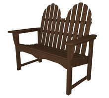 POLYWOOD Classic Adirondack 48" Bench, Mahogany - Heavy Duty HDPE Outdoor Patio Bench for Garden, Deck, Porch & Dock - 2 Person Seating