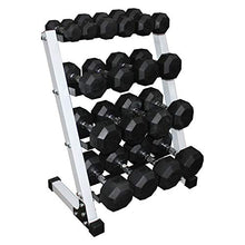 Ader Sporting Goods Rubber Dumbbells Set with Rack Black