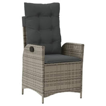 hliofuir 4 Piece Patio Dining Set Reclining Chair Bench Lift Top Table Gray