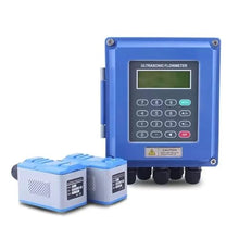 Water Flow Meter, TUF-2000B TS-2 TM-1 TL-1 Wall Mounted Ultrasonic Water Flowmeter IP67 BTU Meter Liquid Flow Speed Tester 15-6000mm,for Outdoor Garden Hose Watering(Host TM-1 TL-1)