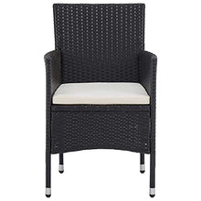 DYRJDJWIDHW Outdoor Furniture Sets Clearance,muebles,Outdoor Seating Furniture,5 Piece Patio Dining Set Black Poly Rattan and Acacia WoodSuitable for Patio, Garden, Gazebo Low