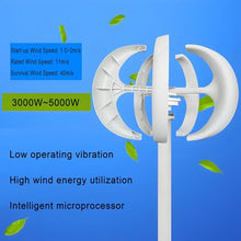 SHENGSHIYU Rotating Wind Turbine Generator,Vertical Axis Wind Power Generation,Start-Up Wind Speed 1.5~2m/s,Vertical Wind Turbine Generator Kit for Street Lights and Home Power Supply 3000W-24V