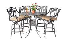 theWorldofpatio Palm Tree 5pc Bar Set with 42" Round Table Antique Bronze